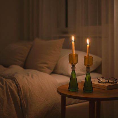 Emerald Amber duo, bedside w/ book