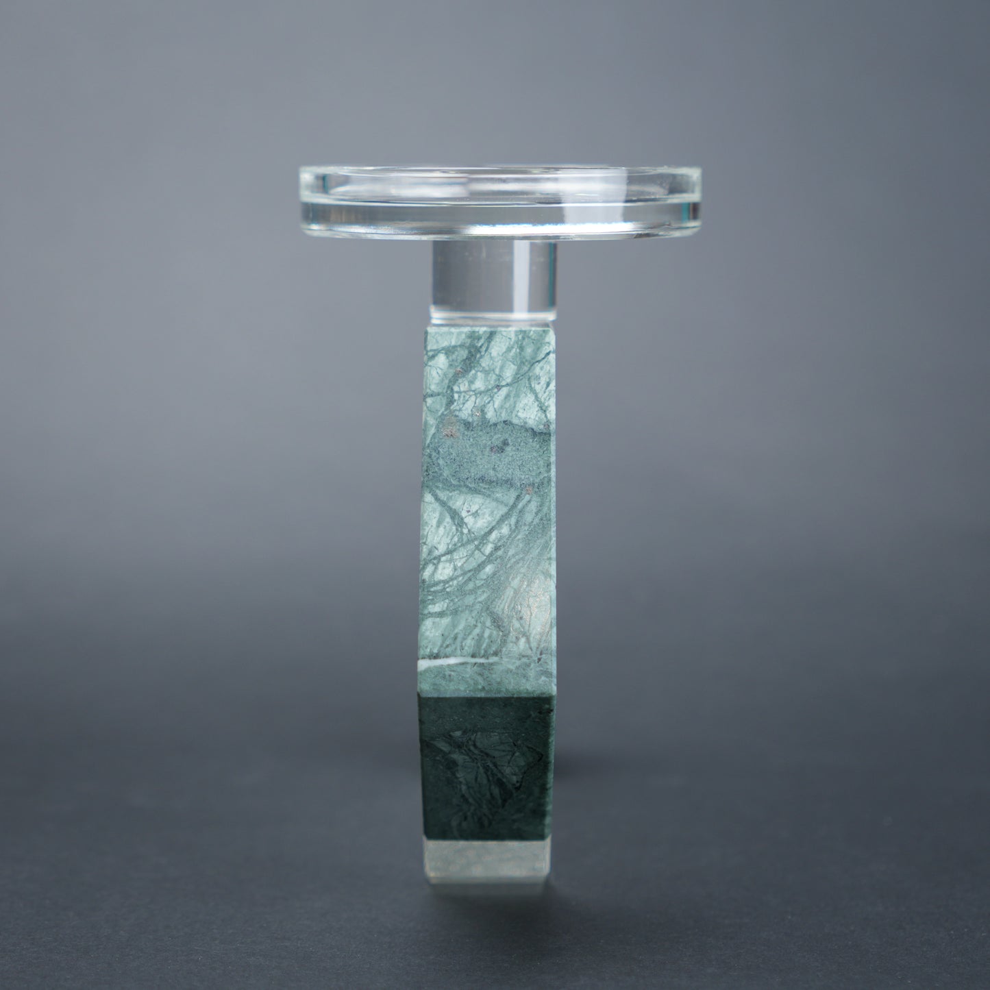 geometric candle holder green marble base modern