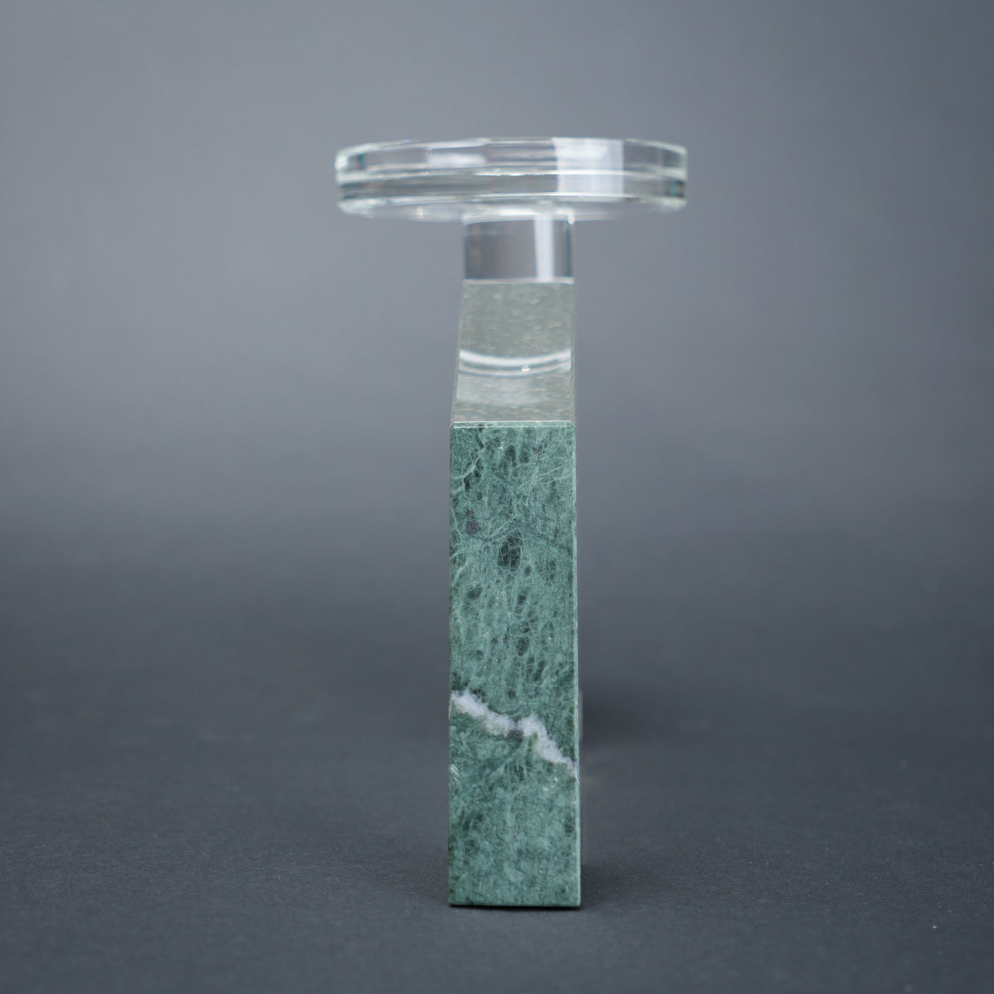 geometric candle holder green marble base modern