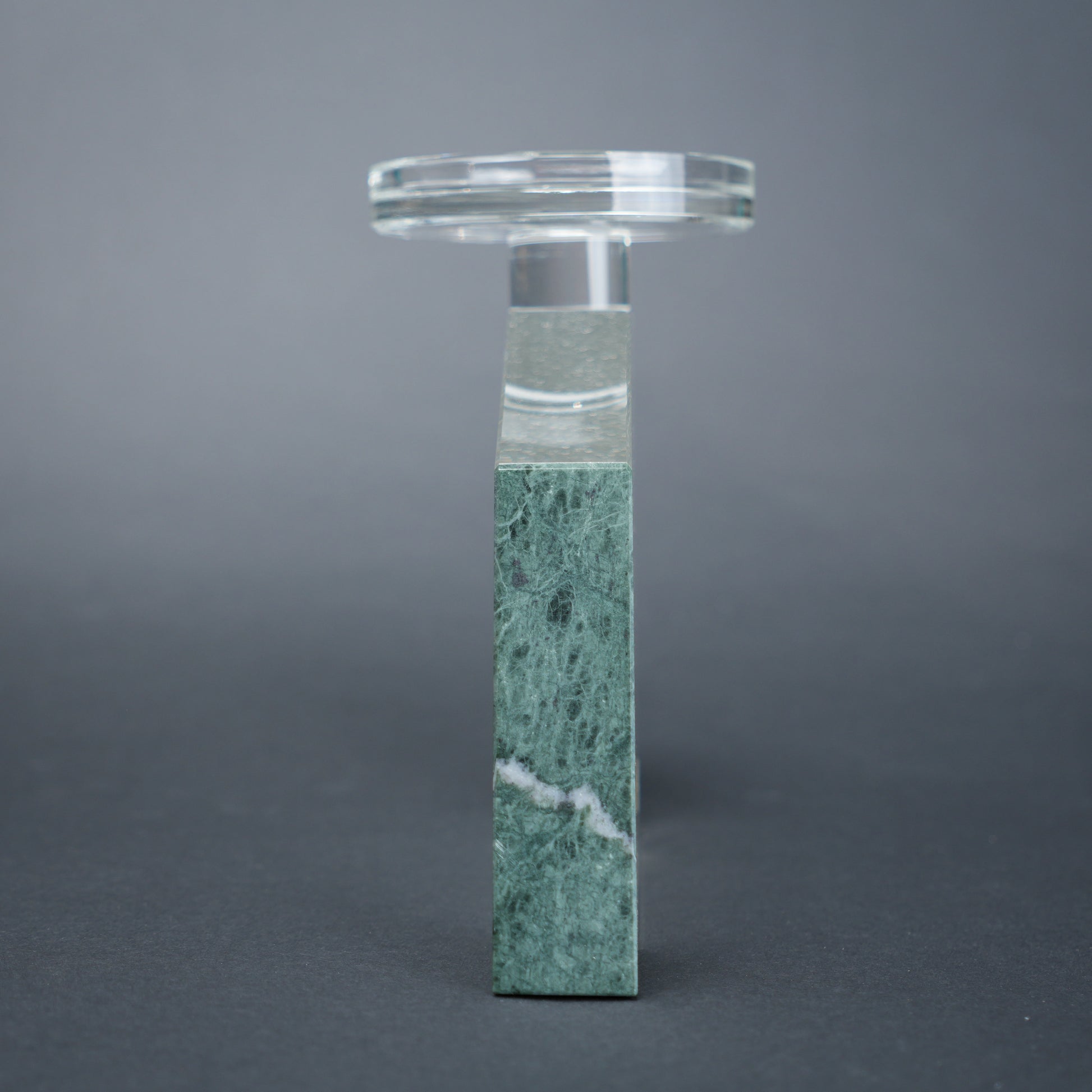 geometric candle holder green marble base modern
