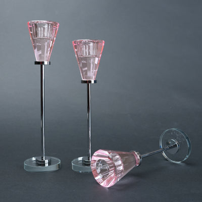 Blush Prism Candle Holder Trio