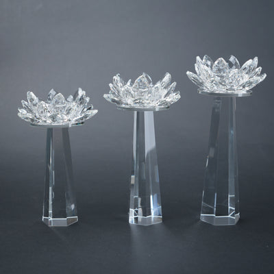 Crystal Lotus Candle Trio