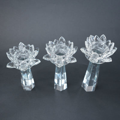 Crystal Lotus Candle Trio