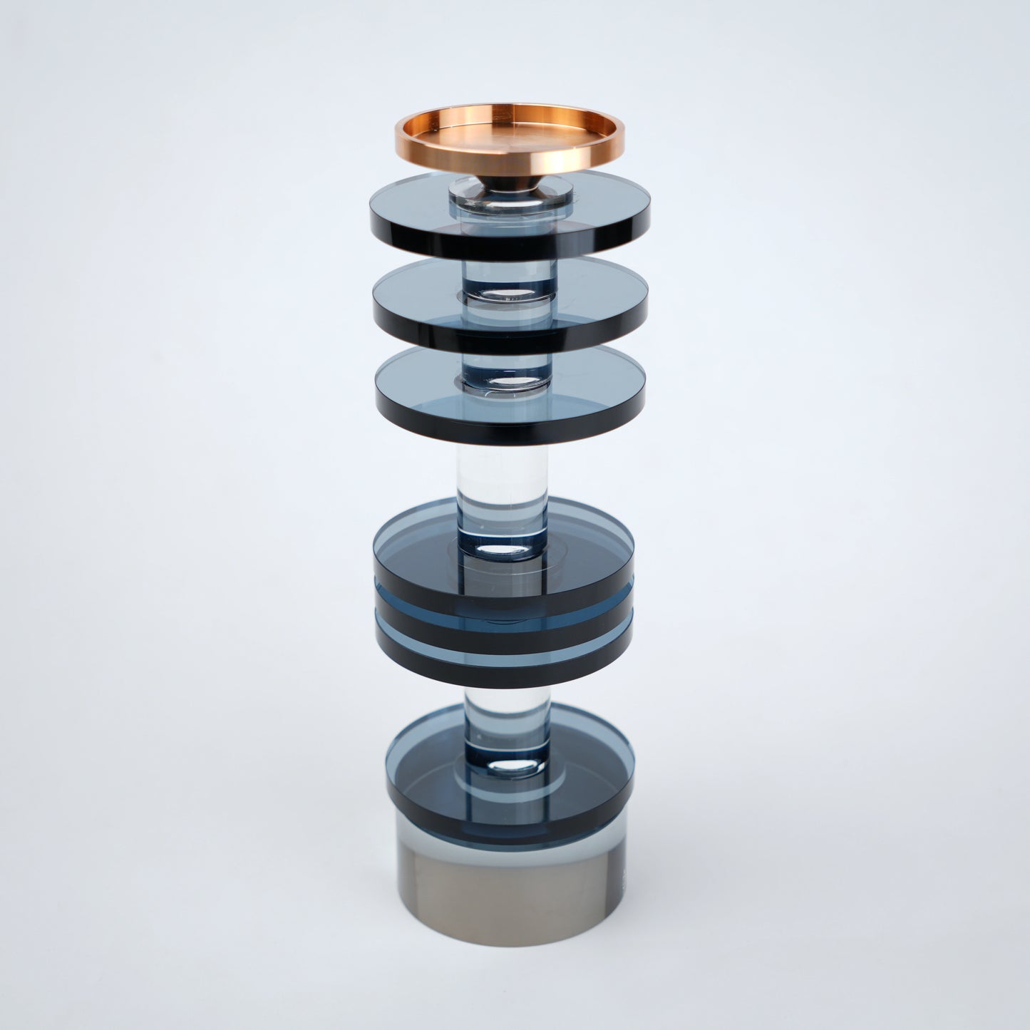 stacked glass candle holders set in multiple sizes modern decor