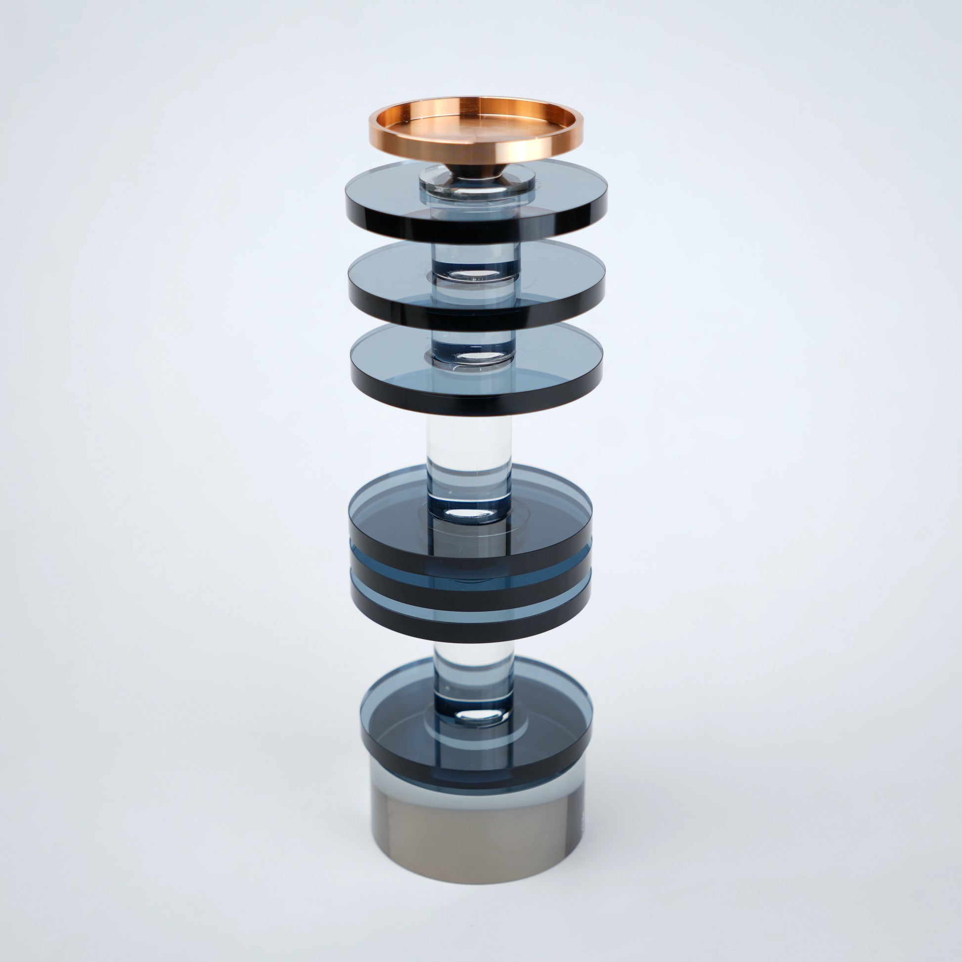 stacked glass candle holders set in multiple sizes modern decor
