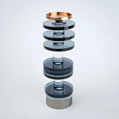 stacked glass candle holders set in multiple sizes modern decor