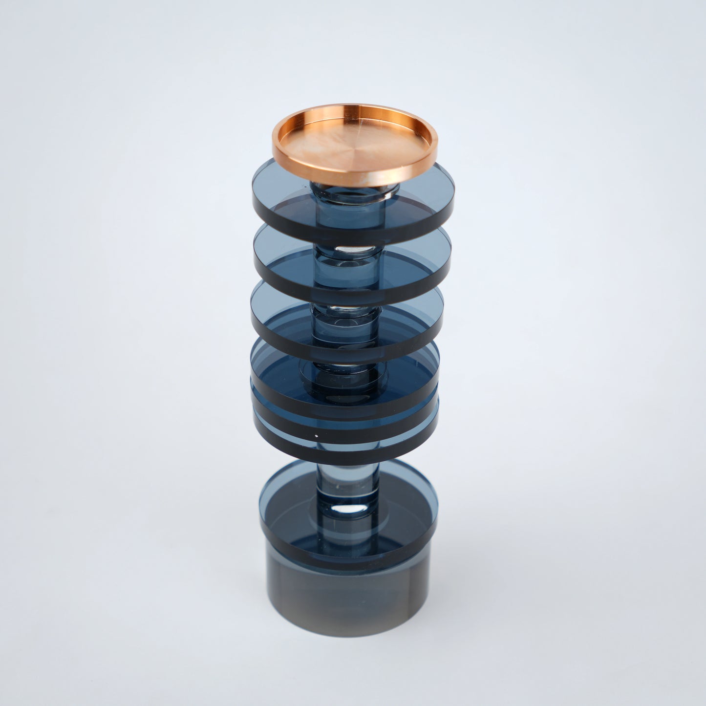 stacked glass candle holders set in multiple sizes modern decor