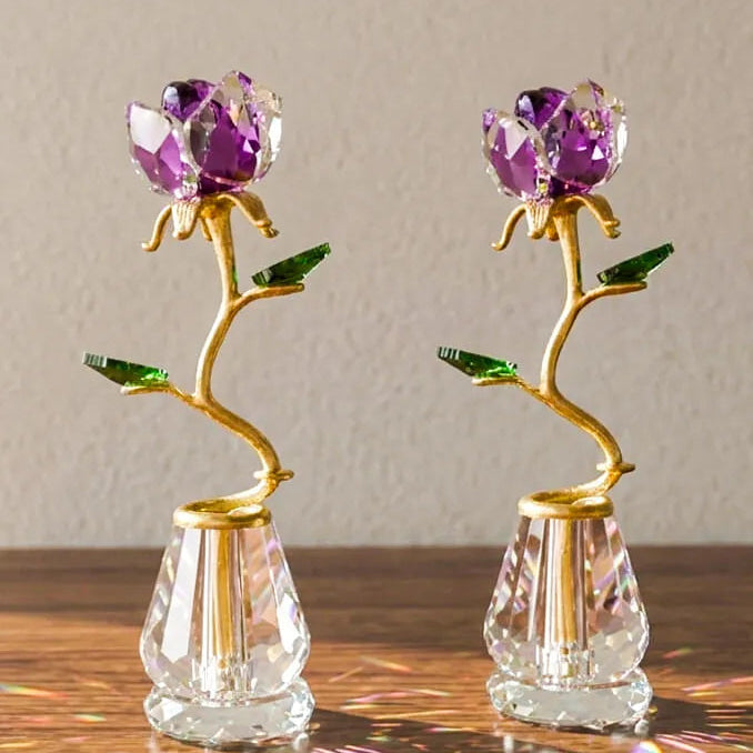 Premium crystal flower sculptures for luxury home decoration
