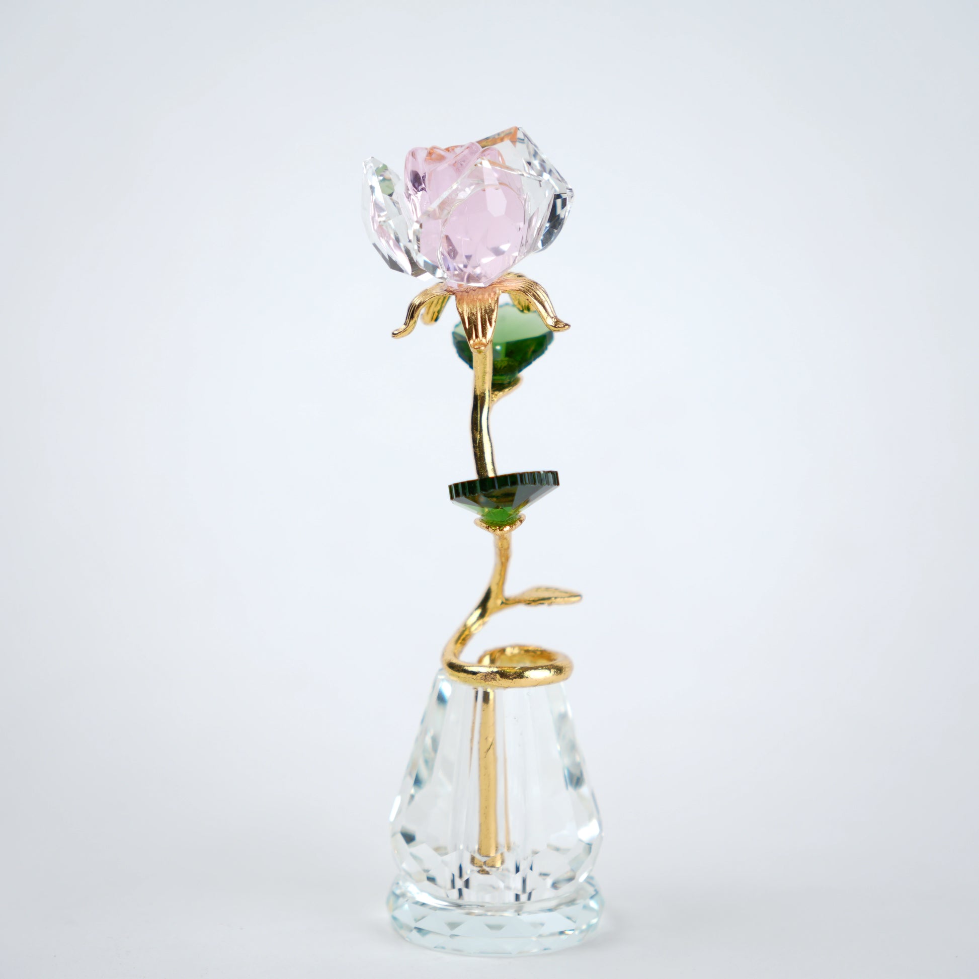 crystal flower decor gold base luxury accent