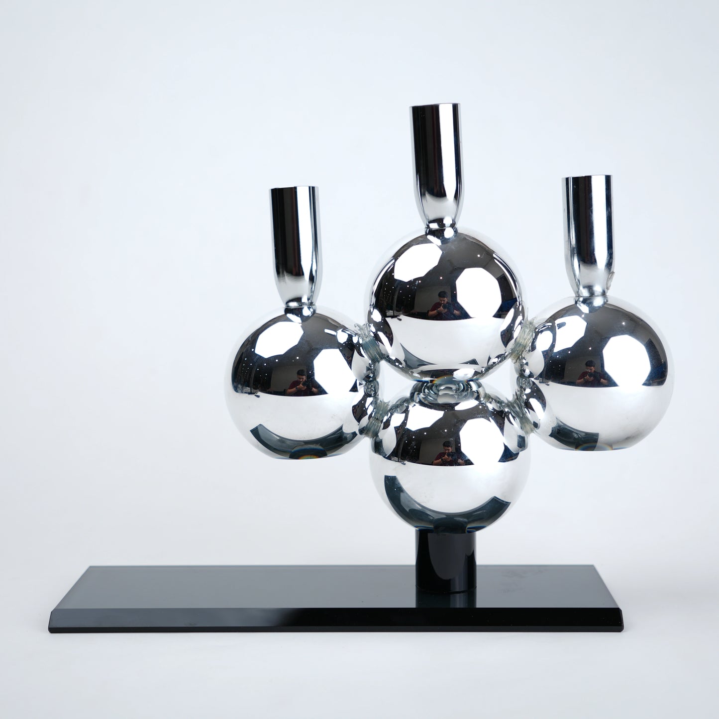 modern chrome candle holder 4 holder centerpiece