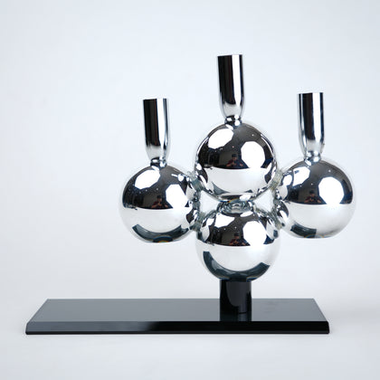 modern chrome candle holder 4 holder centerpiece