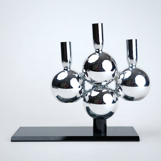 modern chrome candle holder 4 holder centerpiece