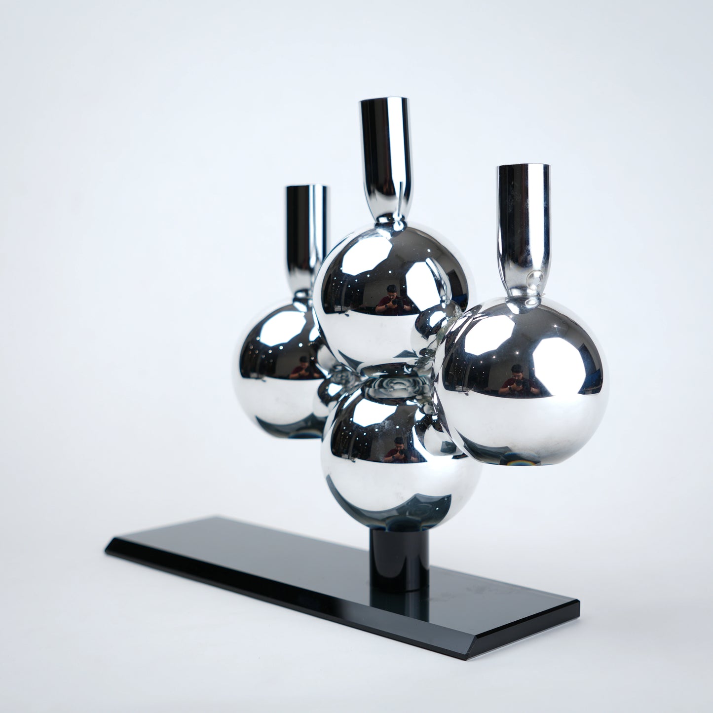 modern chrome candle holder 4 holder centerpiece