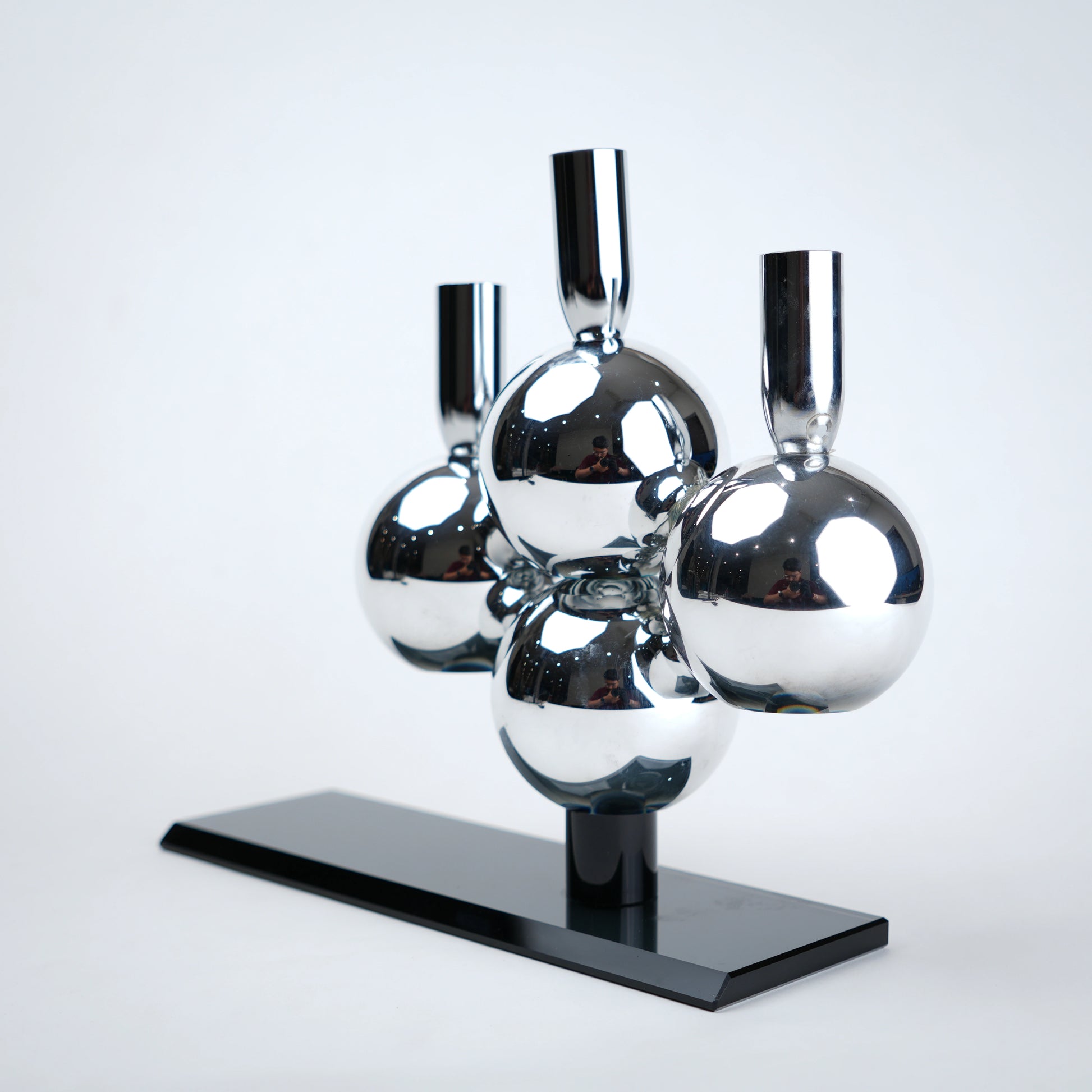 modern chrome candle holder 4 holder centerpiece