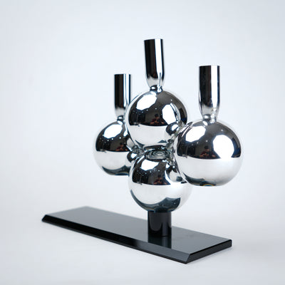 Orbital Chrome Candle Holder