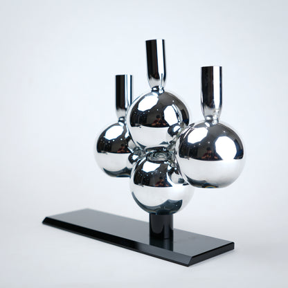 modern chrome candle holder 4 holder centerpiece