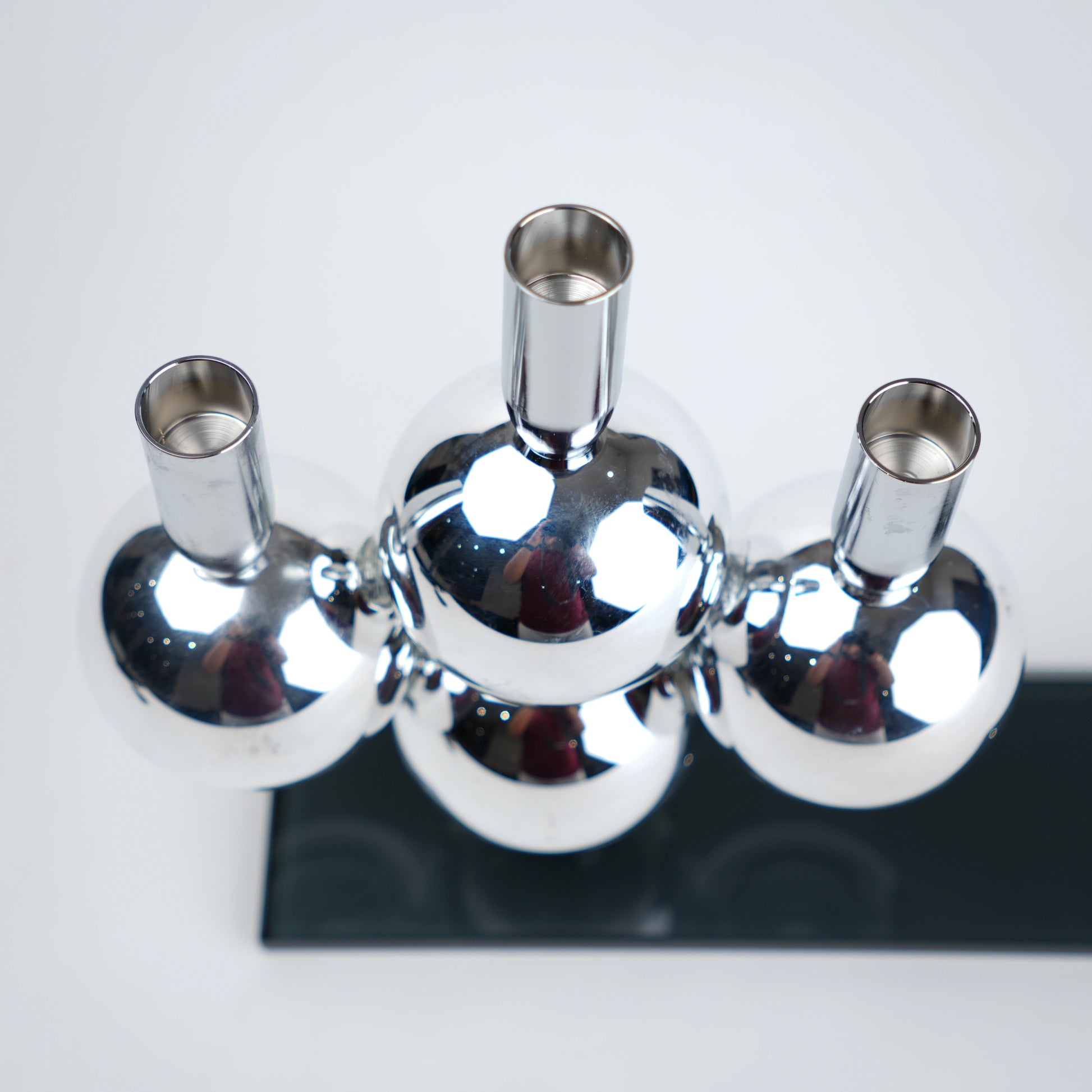 modern chrome candle holder 4 holder centerpiece