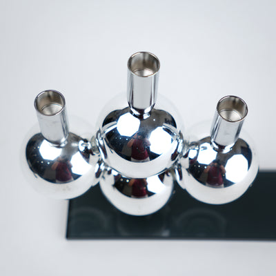 Orbital Chrome Candle Holder
