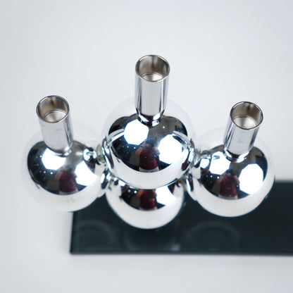modern chrome candle holder 4 holder centerpiece