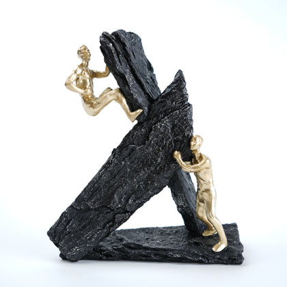 textured decor figurine with gold figures modern home styling