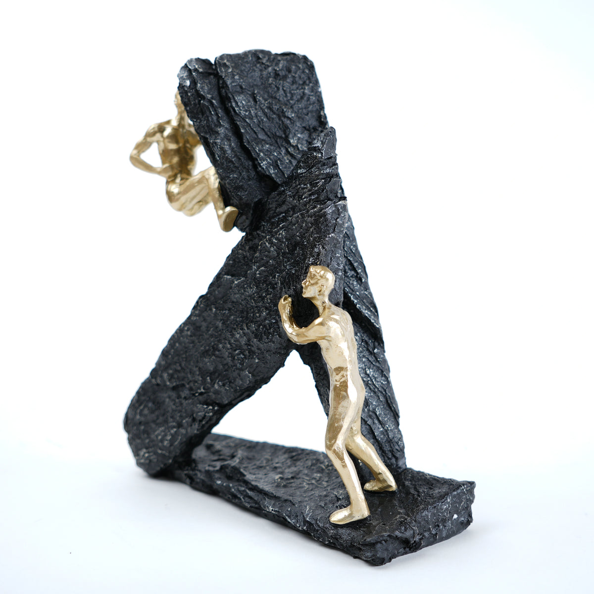 textured decor figurine with gold figures modern home styling