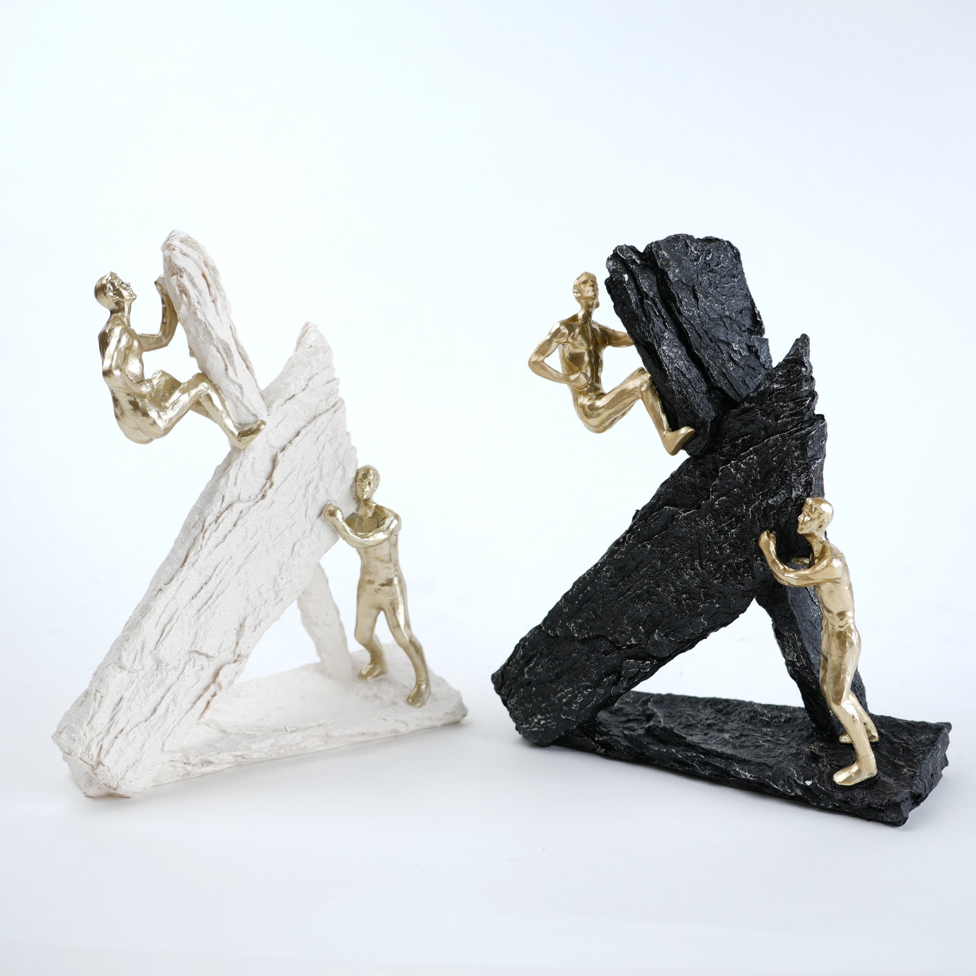 designer decor figurine white and black duo set modern accent