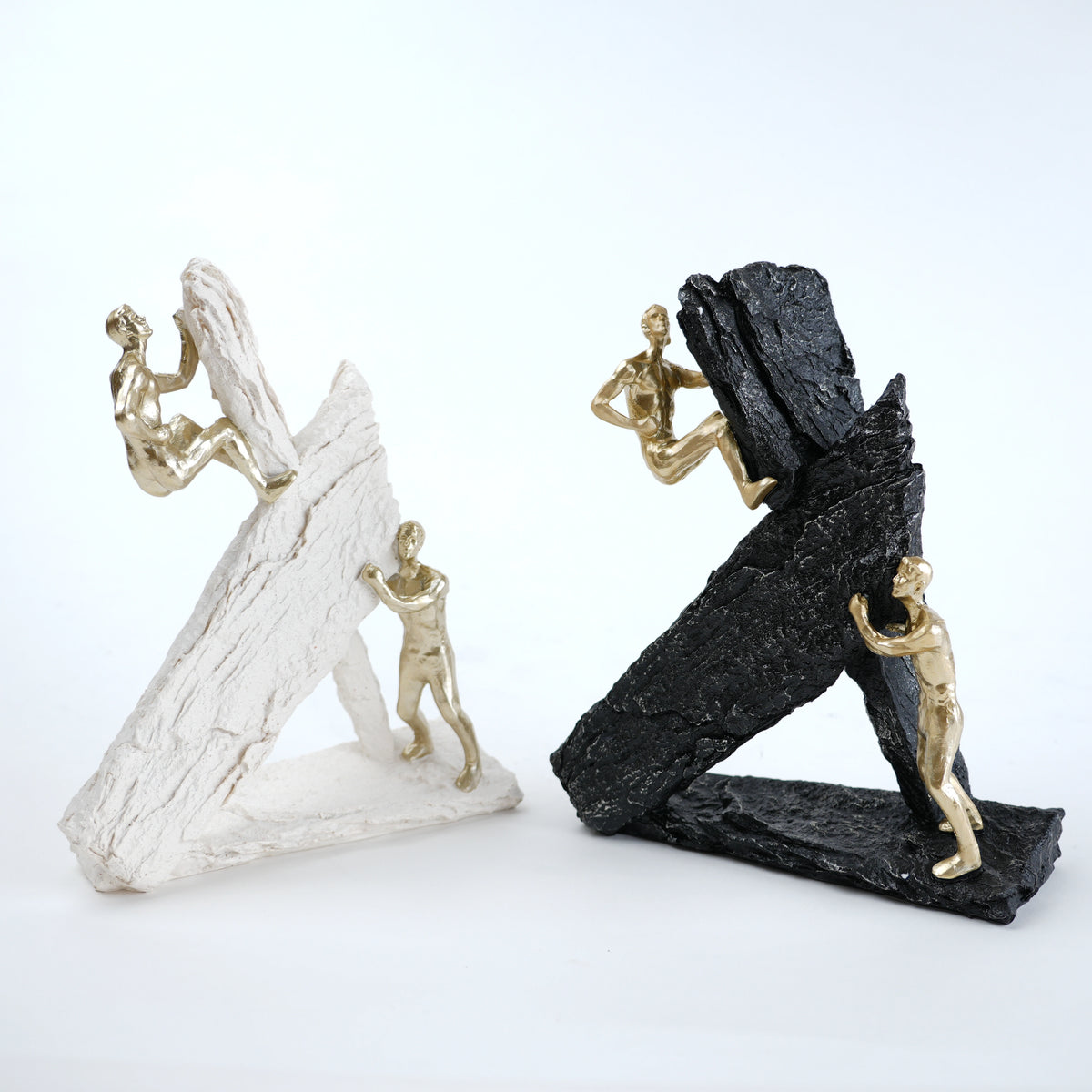 designer decor figurine white and black duo set modern accent