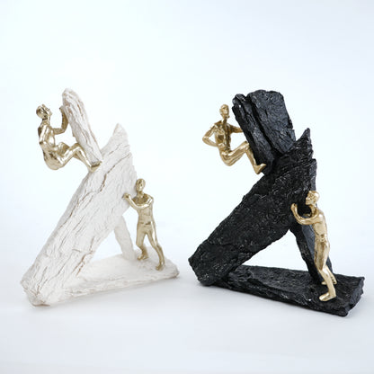 designer decor figurine white and black duo set modern accent