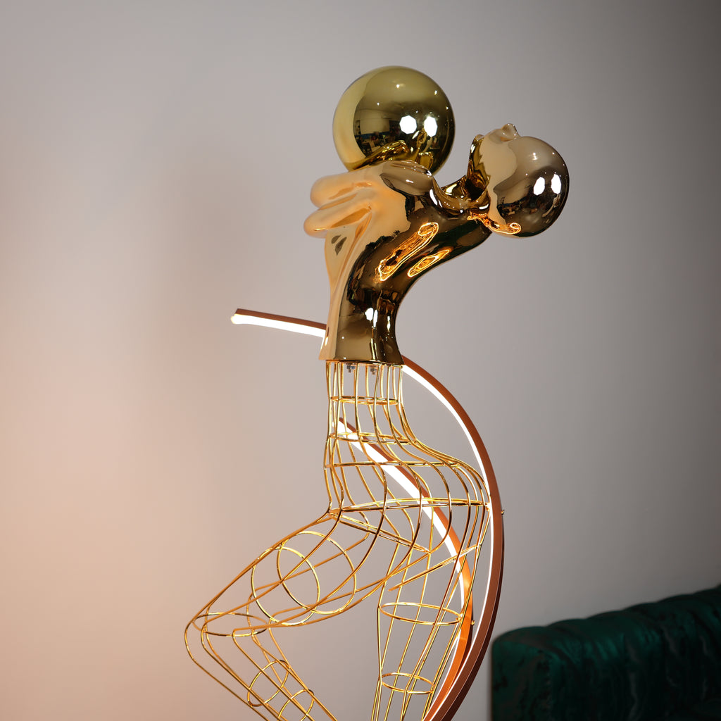 Sculptural Wireframe Floor Lamp full height decorative lighting