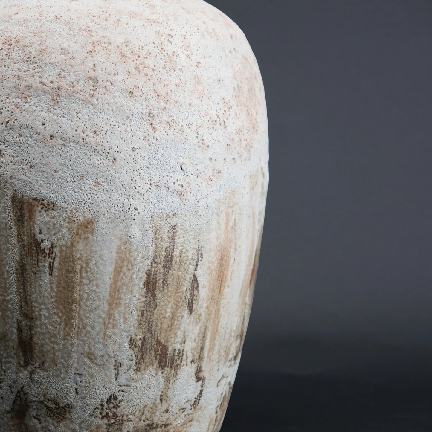 Textured ceramic decorative vases with hand-painted mountain landscape artwork in three sculptural shapes