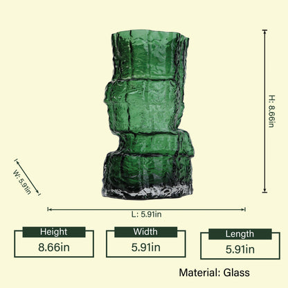 Rock-form green vase scale diagram, 8.66in