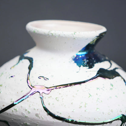 abstract splash white ceramic decorative vase