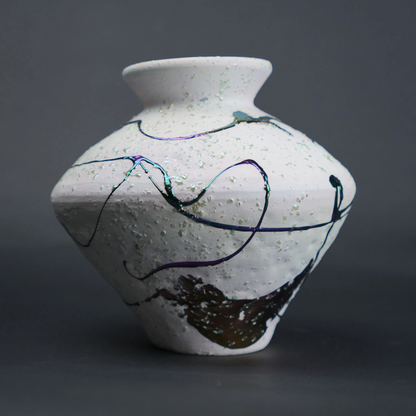 abstract splash white ceramic decorative vase