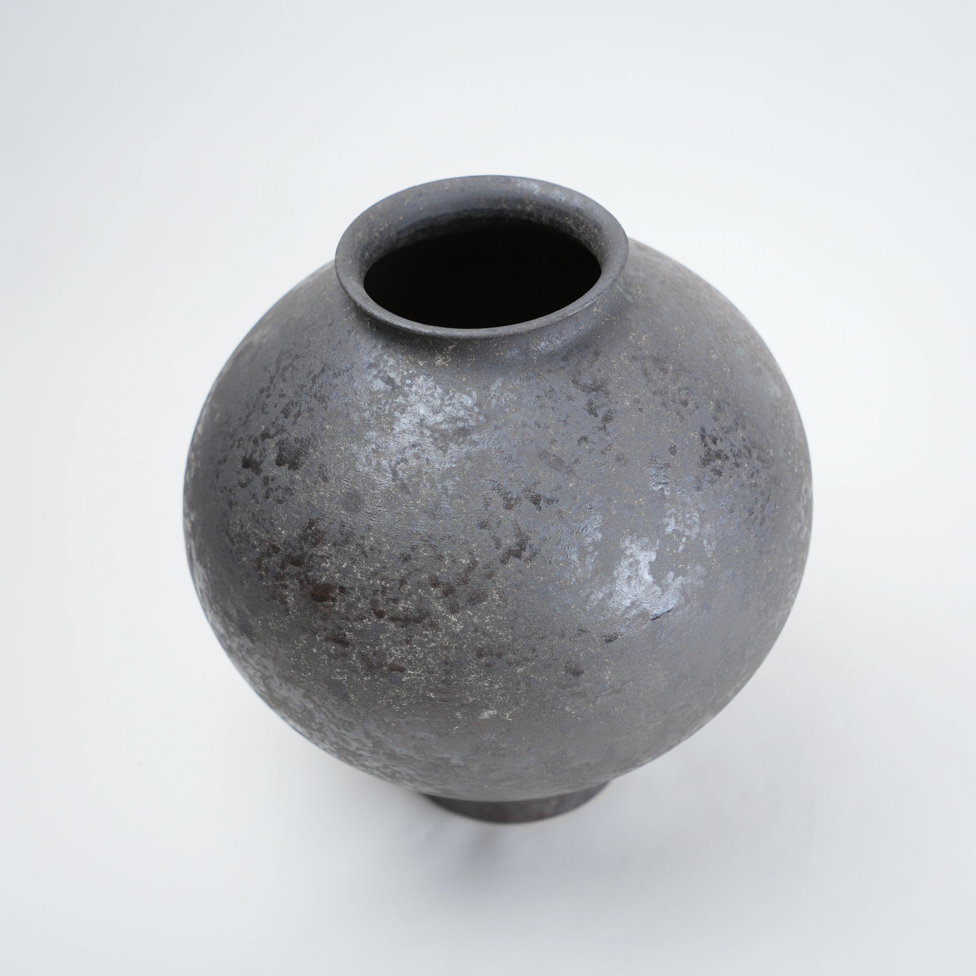 Two gray ceramic vases for styling flowers in living room, coffee tables or consoles