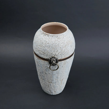 stone white ceramic flower vase décor for living rooms