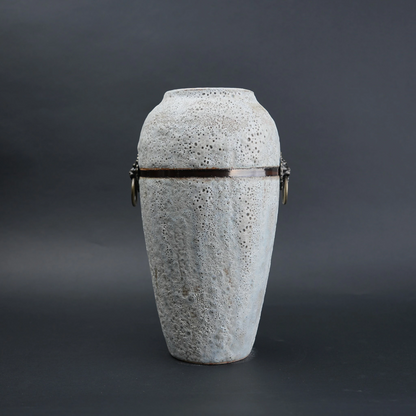 stone white ceramic flower vase décor for living rooms