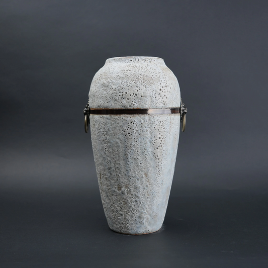 stone white ceramic flower vase décor for living rooms