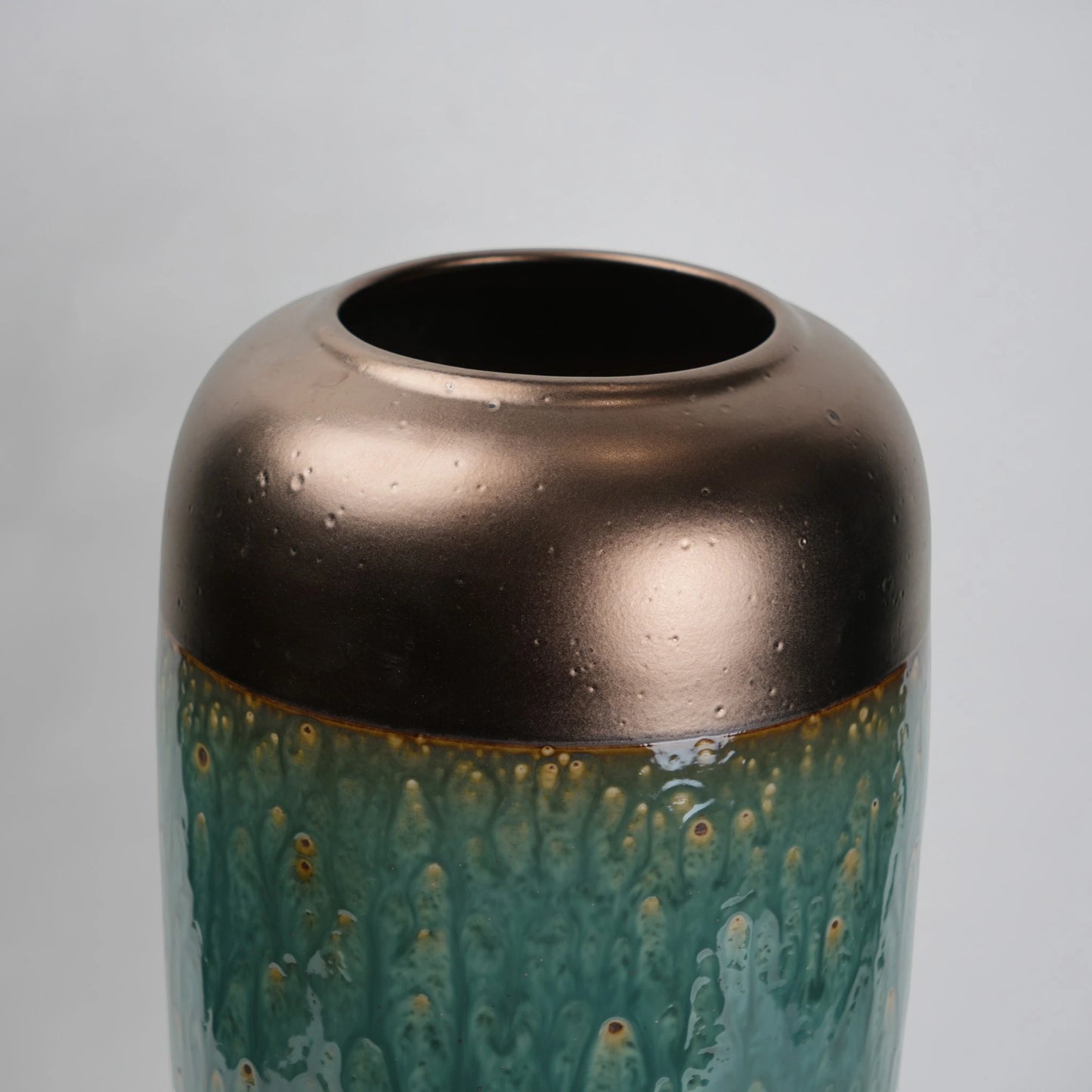 teal green tall ceramic decorative vase for living room