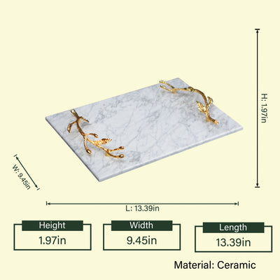 Gold Leaf Marble Platter