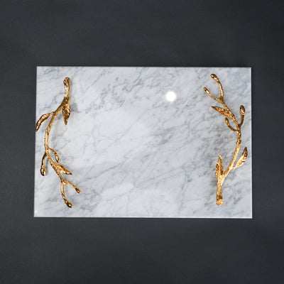 Gold Leaf Marble Platter