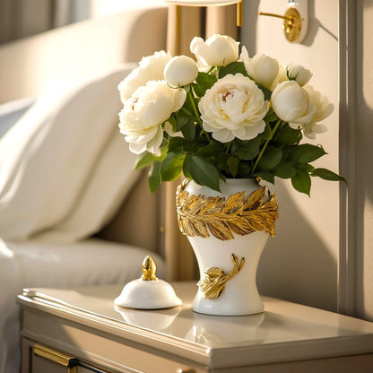 Laurel Crown Jar side angle ceramic decor piece