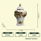 Laurel Crown Jar styled tabletop decor setup