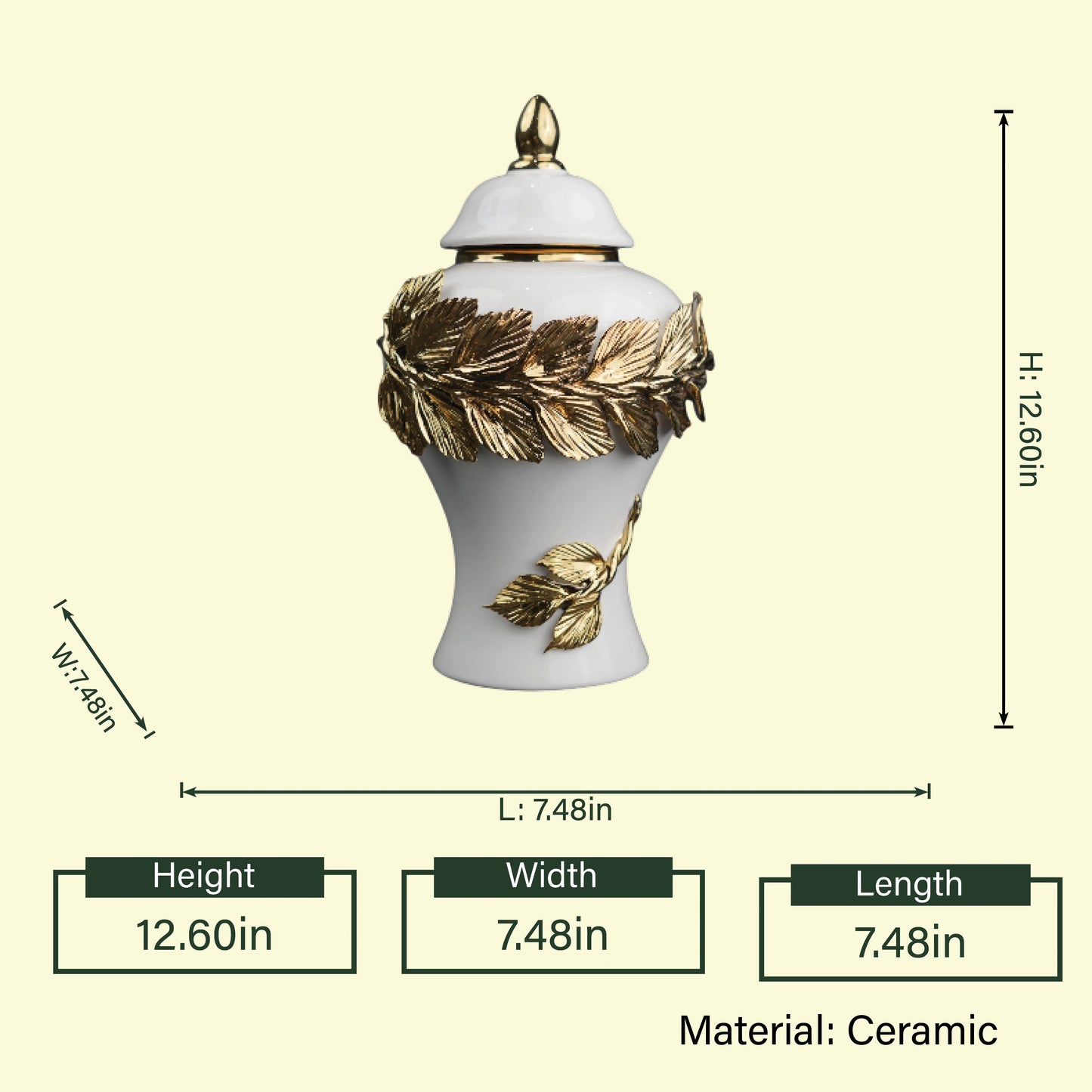 Laurel Crown Jar styled tabletop decor setup