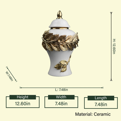 Laurel Crown Jar styled tabletop decor setup