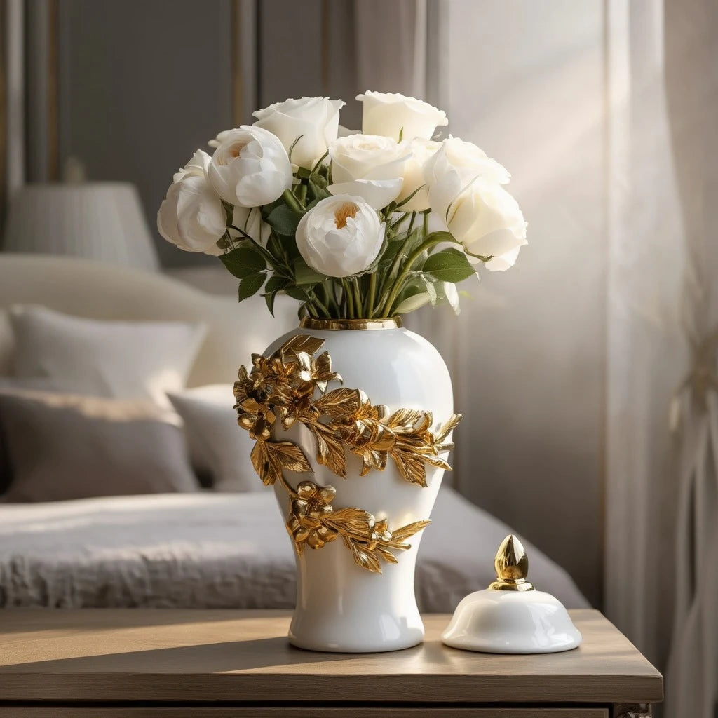 Bloom Royale Jar detail of floral textured finish