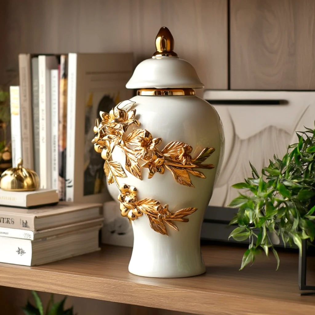Bloom Royale Jar front angle ceramic decor jar