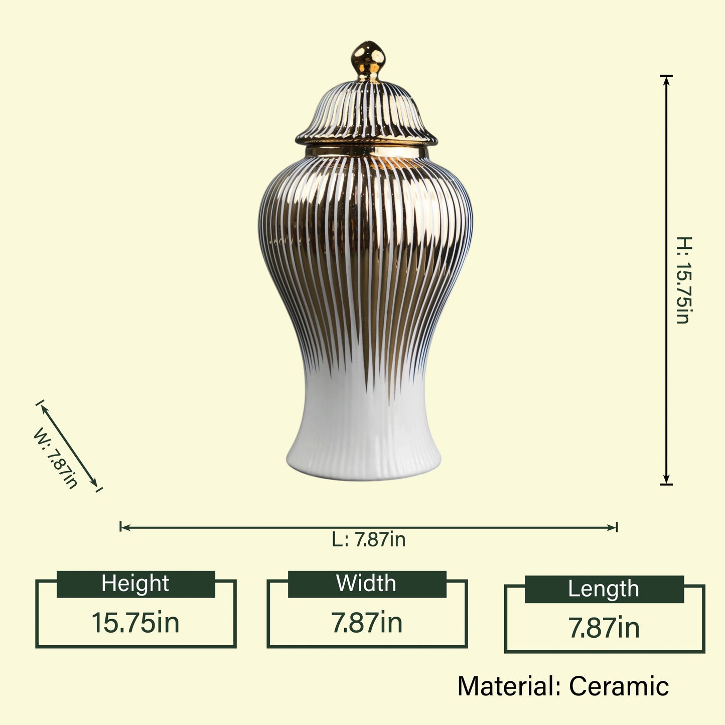 Gold Stripe Ceramic Jar ceramic decor jar with gold stripe texture