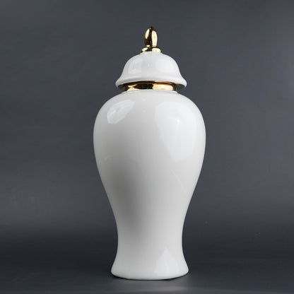 Regal Bloom Jar decorative ceramic jar in interior