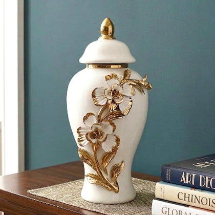 Flora Luxe Decorative Jar side view decorative storage