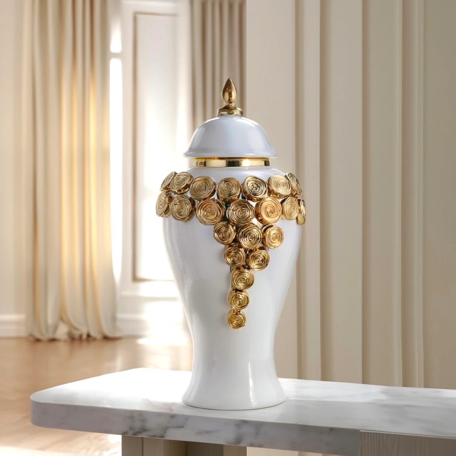 Orbit Bloom Decorative Jar large size front view